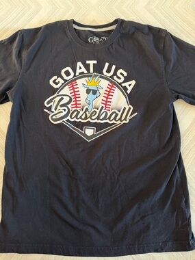 GOAT USA Adult Small Black Baseball Graphic T-Shirt